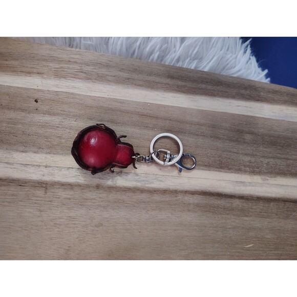 Ladybug Elephant leather Keychain Unique  Animal Key Ring FOB Collectible Charm - Picture 4 of 6